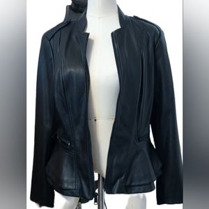 Women's black leather jacket